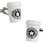 Starbucks Espresso Cup Enamel Cufflinks Brand  Cuff Links Pair / Set NEW ARRIVAL