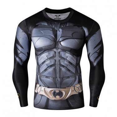 Batman Armoured Compressed Superhero Long Sleeve Shirt Marvel DC M TO XXL NEW