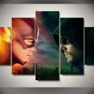 The Flash Movie Marvel and Green Arrow 5pc Wall Decor Framed Oil Painting Superhero