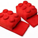 Building Block Adult Slippers Red New Arrival Plush and Cozy