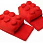 Building Block Adult Slippers Red New Arrival Plush and Cozy