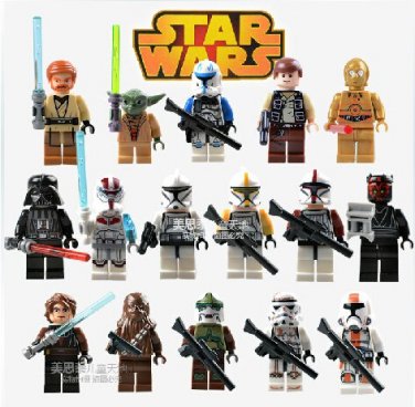 Star Wars 16 PIECES  Mini Figures Building Blocks Minifigures Block Build