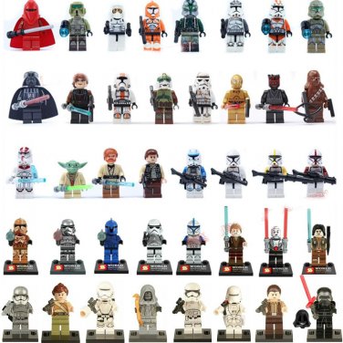 Star Wars 40pcs Minifigures for Building Blocks Minifigures Darth Vader Force Awakens Storm Troopers