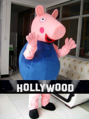 Blue George Peppa Pig Mascot Character Adult Costume