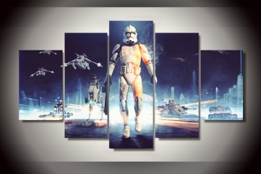 Star Wars Force Awakens Storm Trooper 5pc Wall Decor Framed Oil Painting bedroom art