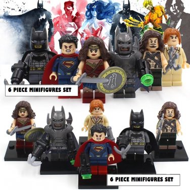 Batman vs Superman Dawn of Justice DC Marvel 6pc Mini Figures Building Blocks Minifigures Set