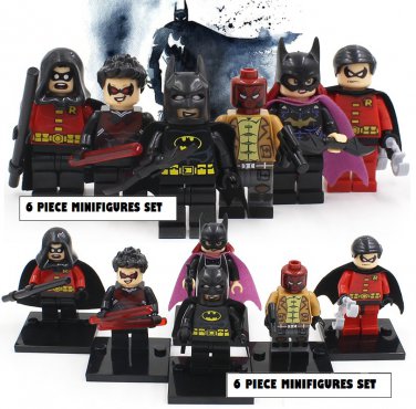Batman DC Marvel 6pc Mini Figures Building Blocks Minifigures Block Build Set
