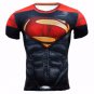 Superman  Red Black Compressed Short sleeve fitting shirts Adult Size Design