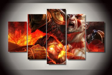 Game god of war  Gaming 5pc Wall Decor Framed Oil Painting  Bedroom Art