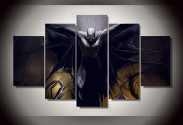 Batman Dark Knight movie Superhero 5pc Wall Decor Framed Oil Painting Design 4 Bedroom Art