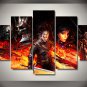 The Witcher 3 Gaming 5pc Wall Decor Framed Oil Painting Bedroom Art