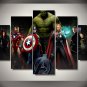 The Avengers Superhero Movie Framed 5pc Oil Painting Wall Decor Hulk Captain America Thor Iron Man