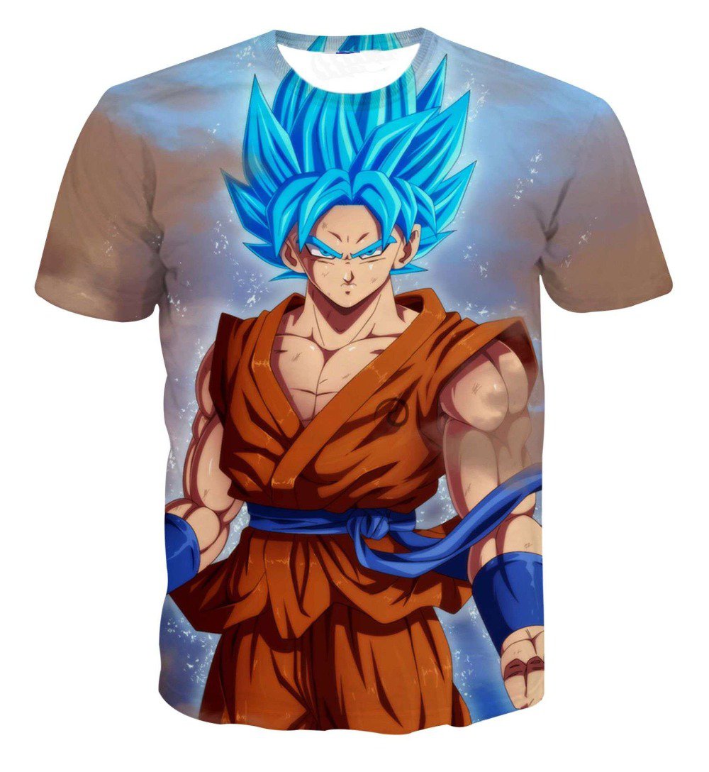 Dragon Ball Z Goku 3D T Shirt Anime Super Saiyan Adult Multiple Sizes