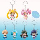 Sailor Moon Mini Figures Keychains 6pc set on SALE