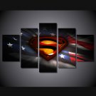 Superman American Flag Framed 5pc Oil Painting Wall Decor Comics DC Marvel HD Superhero