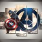 Captain America with Logo Framed 5pc Oil Painting Wall Decor Comics Superhero