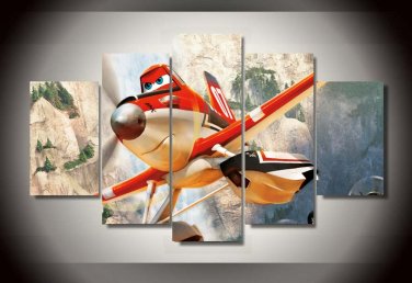 Disney Planes Movie Cartoon Framed 5pc Oil Painting Wall Decor HD