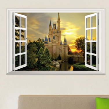 Cinderella Castle Wall Decal 16"x24" Design Vinyl Disney