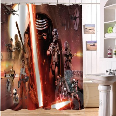Star Wars Shower Curtain Series Hollywood Design Force Awakens Ren