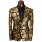 Mens Gold and Black Awards Show Tuxedo Suit Jacket Coat