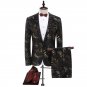 Mens Black and Gold Tuxedo Suit Leopard Design Attire Coat and Pants M to 4xl Sale Ends SOON