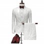 Mens White Floral Tuxedo Suit Luxury Attire Coat and Pants M to 4xl Sale Ends SOON