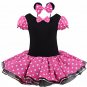 Minnie Mouse Tutu Pink Polka dot Dress Kids Girls + Headband 12M-Size 7