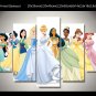 Disney Princesses Framed 5pc Oil Painting Wall Decor 2 Cartoon