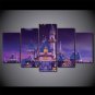Disney Magic Castle Night time Magical 5pc Wall Decor Framed Oil Painting