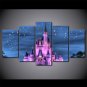 Disney Magic Castle Princess Stars Magical 5pc Wall Decor Framed Oil Painting