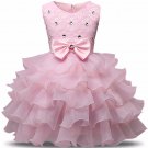 Stunning Flower Print Bow Fashion Princess Girls Child Ball Gown Pink  6M-8