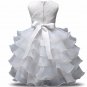 Stunning Flower Print Bow Fashion Princess Girls Child Ball Gown White  6M-8
