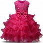 Stunning Flower Print Bow Fashion Princess Girls Child Ball Gown Hot Pink 6M-8