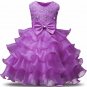 Stunning Flower Print Bow Fashion Princess Girls Child Ball Gown Purple 6M-8