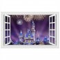 Disney Magic Castle Fireworks 3D Wall Decal 24"x35" Design Vinyl Scene Decor