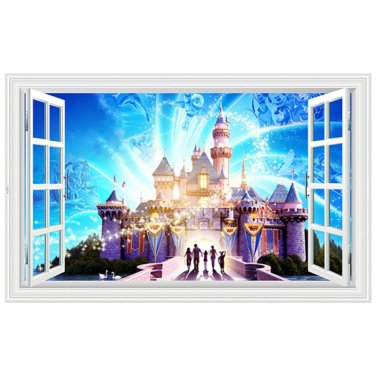 Disney Magic Castle 3D Wall Decal 24"x35" Design Vinyl Scene Decor