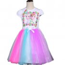 Elsa and Anna Frozen Dress Tutu Style Colorful 3T-7T NEW White Top