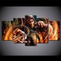 Mortal Kombat Gaming Fighter Character Canvas Painting 5pc Framed Oil Painting Bedroom art HD