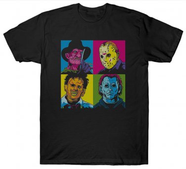 Horror Film Killers Group Short sleeve shirt Multiple sizes Freddy, Jason, Leatherface, Michael
