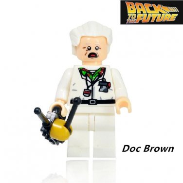 Doc Brown Back to the future Character Minifigure Mini Figure for Legos