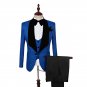 Mens Slim Fit Blue Luxury Design Attire Suit Coat and Pants Tuxedo- S to 4XL Sale Ends SOON