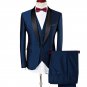 Men Royal Blue Hollywood Tuxedo Suit Luxury Design Attire Jacket, Vest, pants -S to 4XL