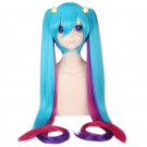 Blue Purple Red Mix Long Straight High Temperature Fiber Synthetic Cosplay Costume Wigs Anime