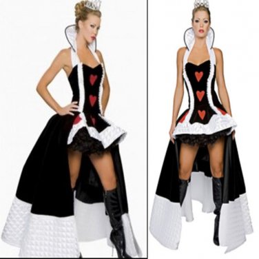 Queen of Hearts Sexy Women Adult Ladies Halloween Costume Dress