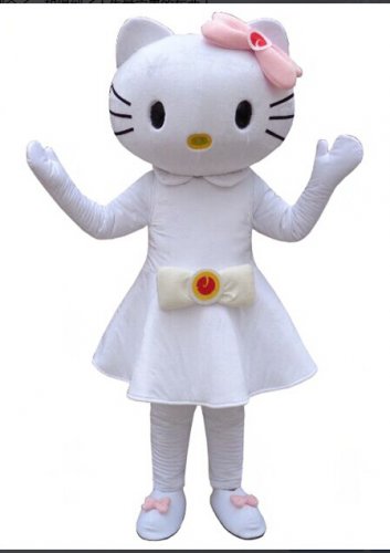 Hello Kitty Mascot Character Costume White Adult Halloween- NEW ARRIVAL