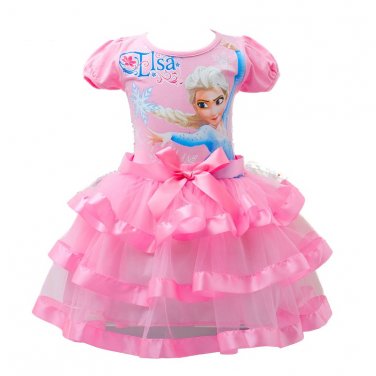 Baby Girl Elsa Frozen Elsa Dress Pink Kids  3T, 4T, 5, 6, 7,8