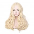 Platinum Blonde Golden Curly Synthetic Hair Wig Hollywood Model Character Halloween Wig SALE