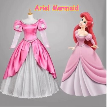 Ariel The Little Mermaid Princess Character Pink Costume Adult Custom Design