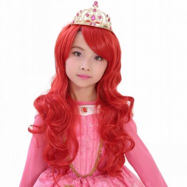 Red Curly Cosplay Costume Wig Character Synthetic  Hair Wig Kids 24in BLOWOUT SALE