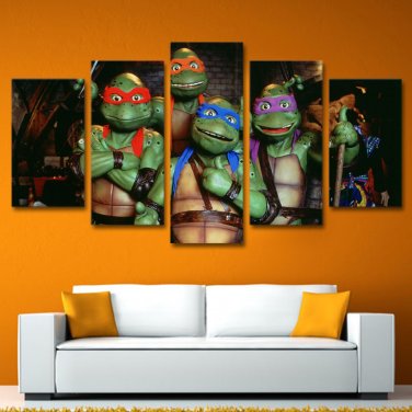 Teenage Mutant Ninja Turtles Movie Framed 5pc Oil Painting Art HD Wall Decor